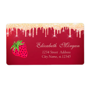Kühle Glitter-Tropfen Erdbeerrot 