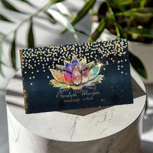 Kühle Gold Diamanten Lotus Dunkel Visitenkarte