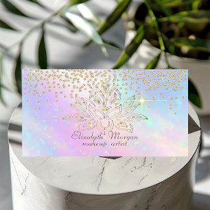 Kühle Gold Diamanten Lotus Farbige Holografie Visitenkarte