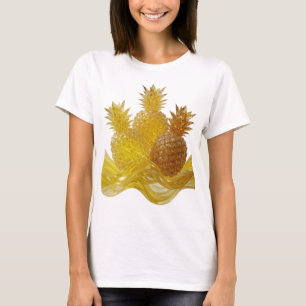 Kühle Gold GOLDENE ANANAS MIT FLÜSSIGEM GOLD WELLE T-Shirt