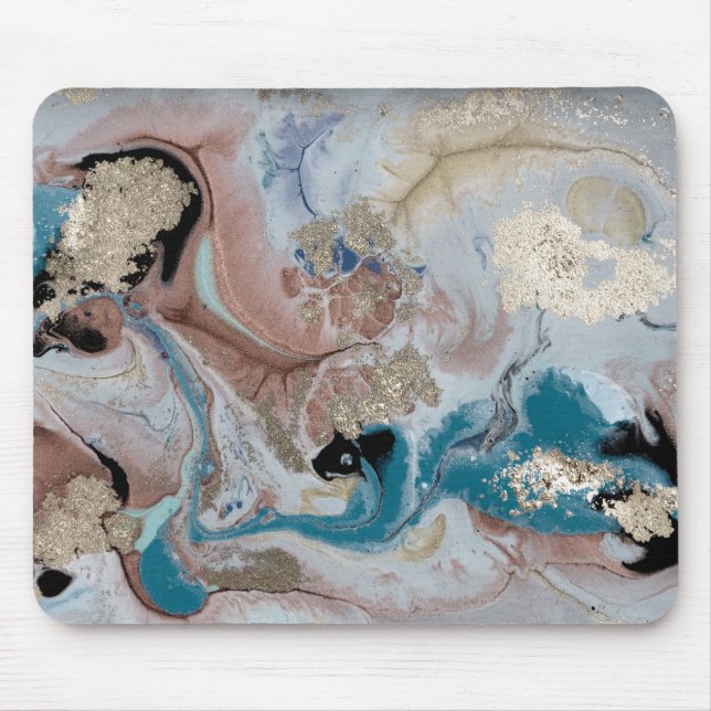 Kühle Goldmarmorstruktur Mousepad (Vorne)