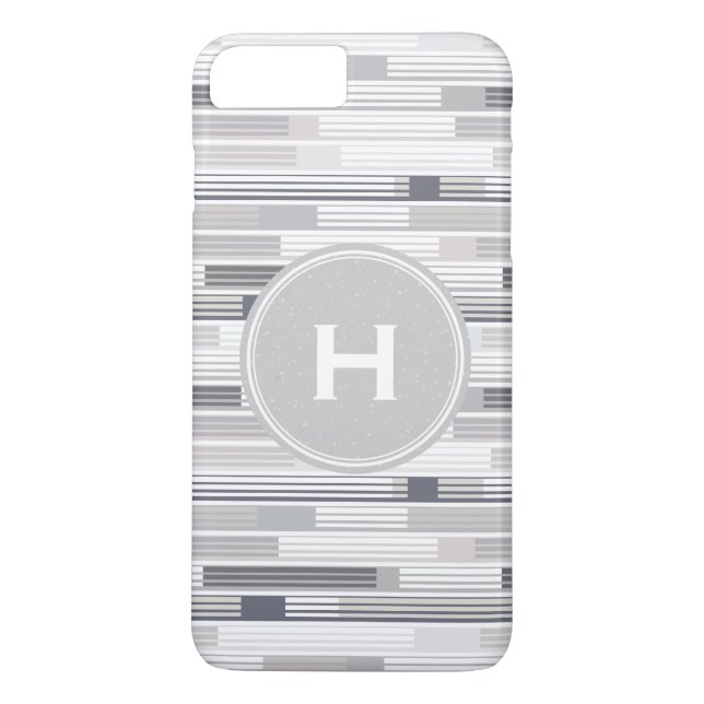 Kühle Graustreifen Custom Monogramm Case-Mate iPhone Hülle (Rückseite)
