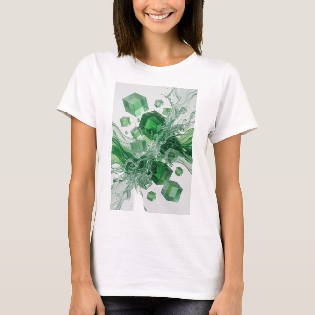 Kühle grüne ABSTRACT ART Gestaltung T-Shirt (Vorderseite)