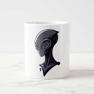 Kühle grüne Alien-Illustration - Moderner Sci-Fi-C Jumbo-Tasse