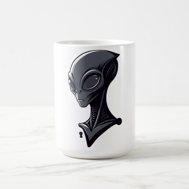 Kühle grüne Alien-Illustration - Moderner Sci-Fi-C Kaffeetasse (Mittel)