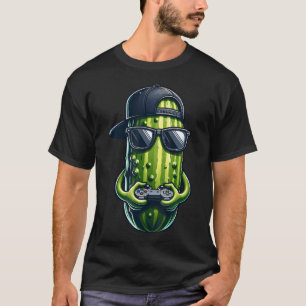 Kühle Gurke spielt Videospiele. Lustige Gurke T-Shirt