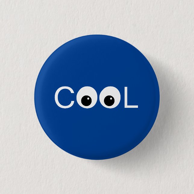 Kühle gute Vibes auf Blau Button (Vorderseite)