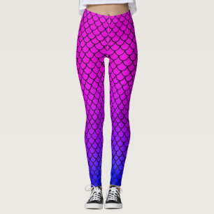 Kühle heiße rosa lila Meerjungfrau Fischschuppen M Leggings