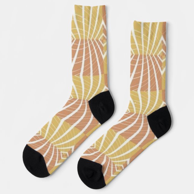 Kühle Herbstfarben Muster Socken (Linkes Detail)