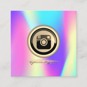 Kühle holografische Instagram Social Media Quadratische Visitenkarte