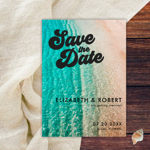 Kühle kühne Strandhochzeit am Meer Save The Date
