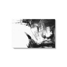 Kühle Kunst Abstrakt Schwarz Weiß Gesicht Frau