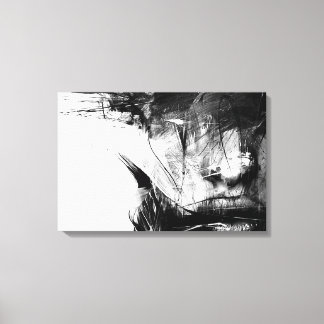 Kühle Kunst Abstrakt Schwarz Weiß Gesicht Frau Leinwanddruck