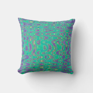 Kühle lila und grüne abstrakte Tie-Dye-Retro-Welle Kissen