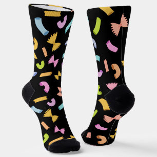 Kühle lustige Pasta Makkaroni farbenfrohes Muster  Socken