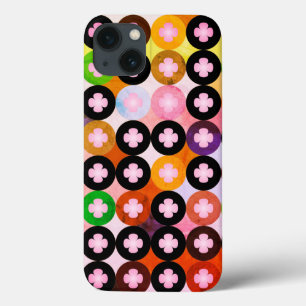 Kühle mehrfarbige Kreise und rosa Kleeblätter Case-Mate iPhone Hülle