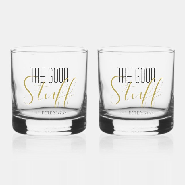 Kühle moderne elegante gute Sachen Gold Schwarz Na Whiskyglas (Vorderseite)