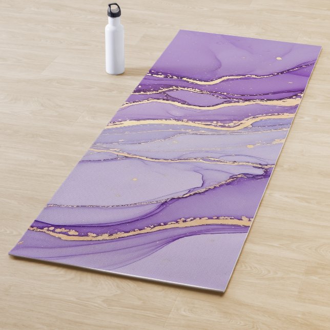 Kühle moderne lila Marmor-Gold-Glitter  Yogamatte (Beispiel)