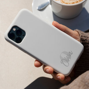 Kühle monochrome weiße moderne Schriftmonogramm iPhone 15 Pro Hülle
