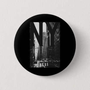 Kühle New Yorker Stadt Abstrakt Skyline, Schwarz & Button
