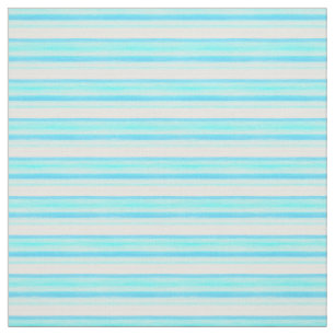 Kühle Ozeanblaue Aqua Türkis Wasserfarben Streifen Stoff