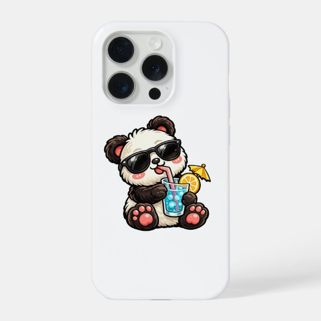 Kühle Panda-Drinks iPhone Hülle (Rückseite)