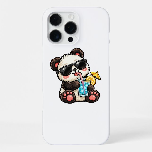 Kühle Panda-Drinks iPhone Hülle (Rückseite)