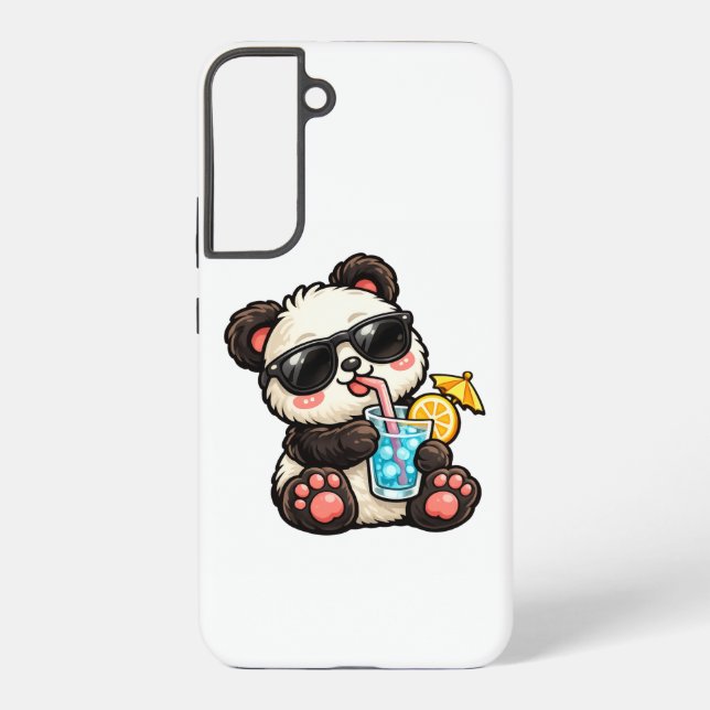 Kühle Panda-Drinks Samsung Galaxy Hülle (Rückseite)