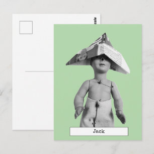 Kühle Papierhut-Puppen-Postkarte Postkarte