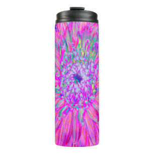 Kühle Pink Blaue und Violette Künstlerische Dahlie Thermosbecher