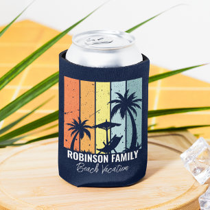 Kühle Retro-Strandferien in Navyblau Dosenkühler