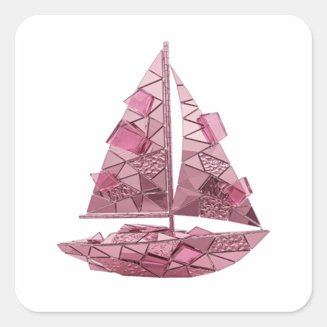 Kühle rosa abstrakte Sticker Ausdruck (Vorderseite)