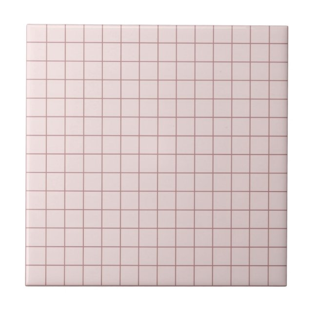 Kühle rosa-weiße karierte Muster-Retro-Optik Fliese (Vorderseite)