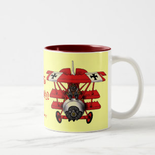 Kühle rote Baron-Flugzeug-Kaffeetasse Zweifarbige Tasse