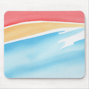 Kühle rote orange und blaue Wasserfarbstriche Mousepad