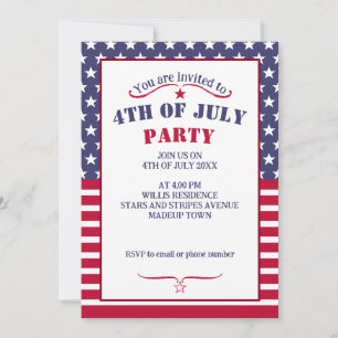Kühle rote weiße blaue Sterne Streifen USA-Flagge  Einladung