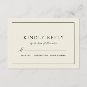 Kühle Sandstone-farbige Hochzeitreaktion RSVP Karte