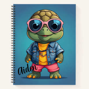 Kühle Schildkröte Personalisiert  Notizbuch