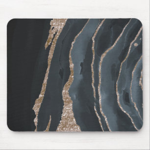 Kühle schwarze Goldmarmorstruktur Mousepad