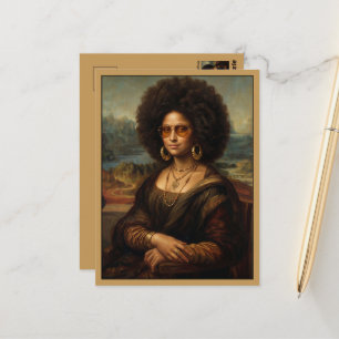 Kühle schwarze Mona Lisa Postkarte