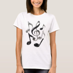 Kühle Silber MUSIC IN MOTION Text Design T-Shirt