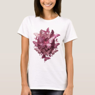 Kühle Silberne ROSA SCHMETTERLINGE Künstlerisches  T-Shirt