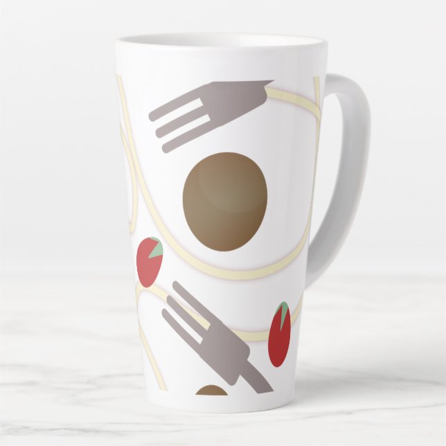 Kühle Spaghetti-Fleischbällchen-Muster Milchtasse (Rechte Ecke)