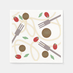 Kühle Spaghetti-Fleischbällchen-Muster Serviette