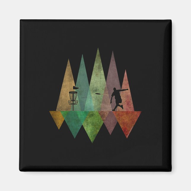Kühle stilisierte geometrische Disc Golf  Magnet (Vorne)