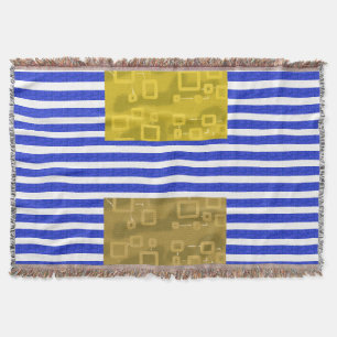 Kühle Streifen Blau Gold Geometrisch Decke