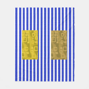Kühle Streifen Blau Gold Geometrisch Fleecedecke