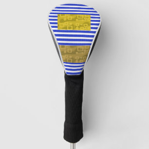 Kühle Streifen Blau Gold Geometrisch Golf Headcover