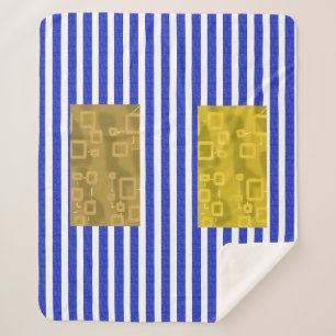 Kühle Streifen Blau Gold Geometrisch Sherpadecke