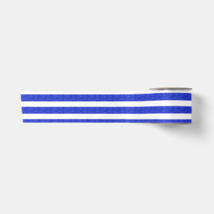 Kühle Streifen Blaue Geometrie Satinband
